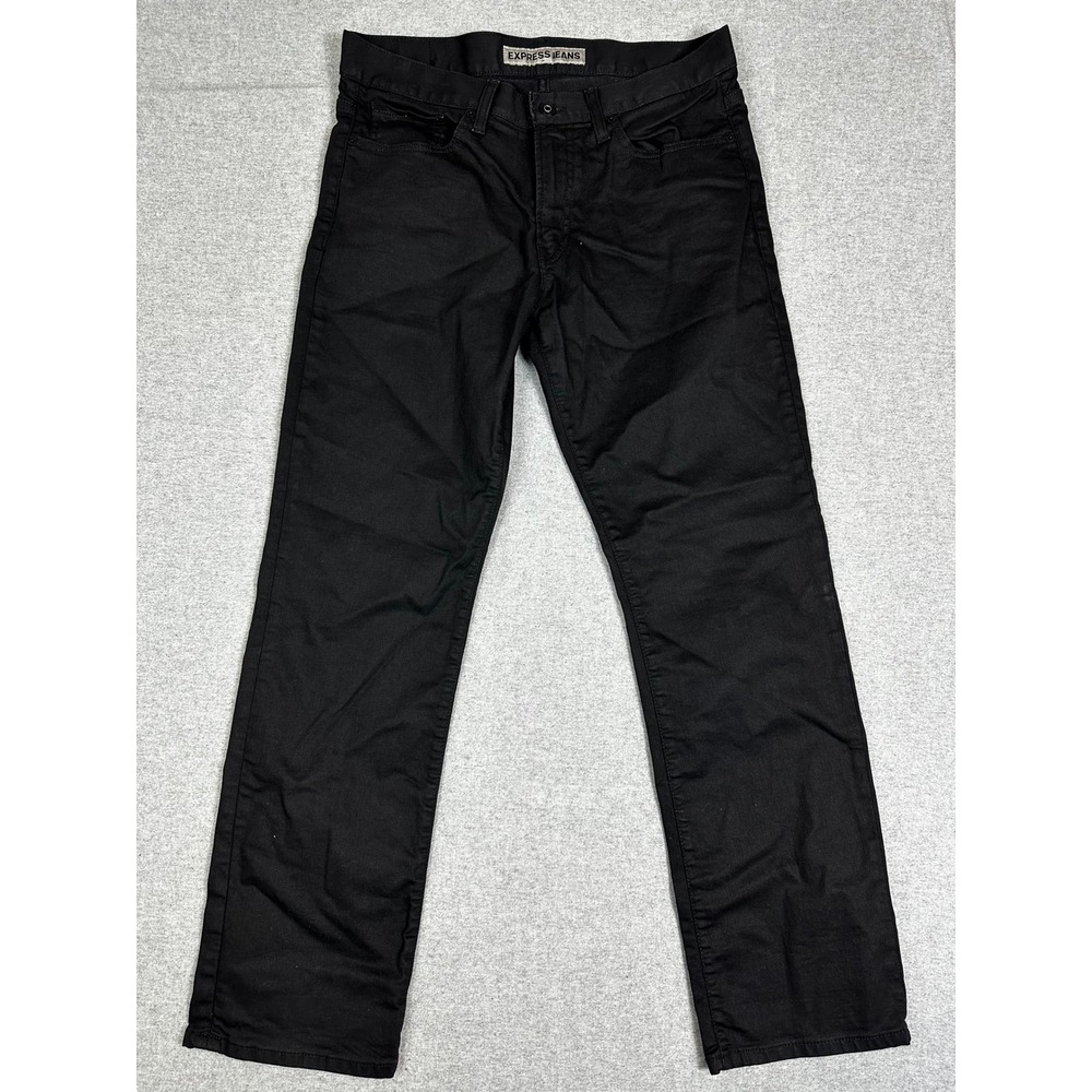 Express Kingston Jeans Mens 34x34 Black Classic Straight Fit